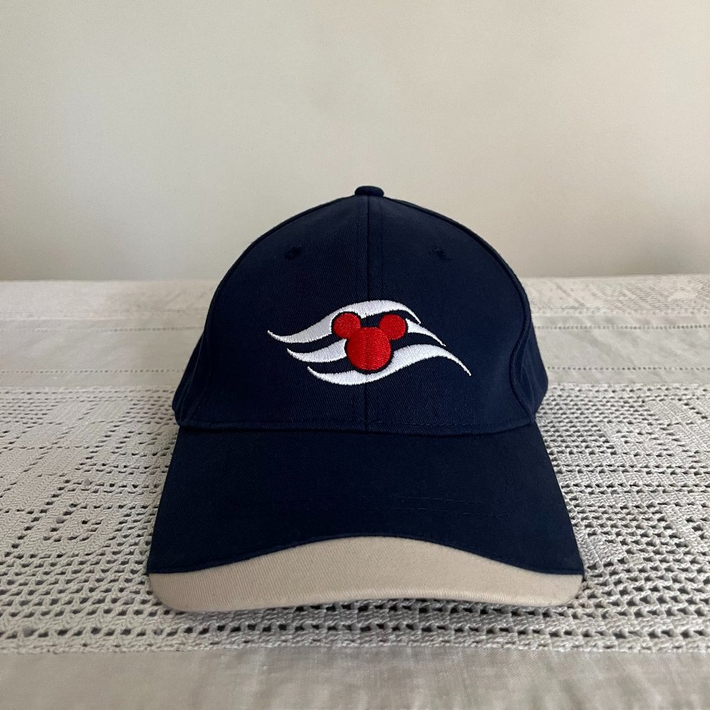 Disney Cruise Line Mickey Mouse adjustable baseball hat navy, beige, white & red